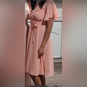 Elegant Pink Women's Wrap dress